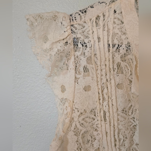 Vintage Anne French Cream Lace Top Size Large - Picture 3 of 6